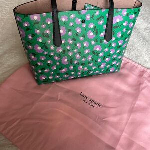 Kate Spade Green and Purple Floral Tote